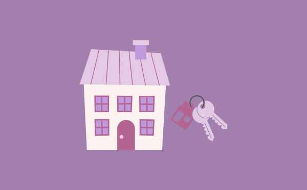 家と鍵を描いた「ゆる移住・住まい」のカテゴリーアイコン